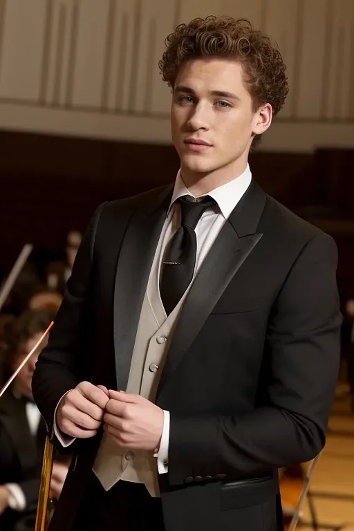 Illustrative male AI companion in a formal suit