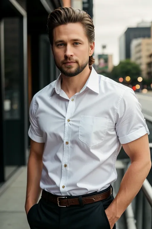 Illustrative AI boyfriend portrait in a white shirt